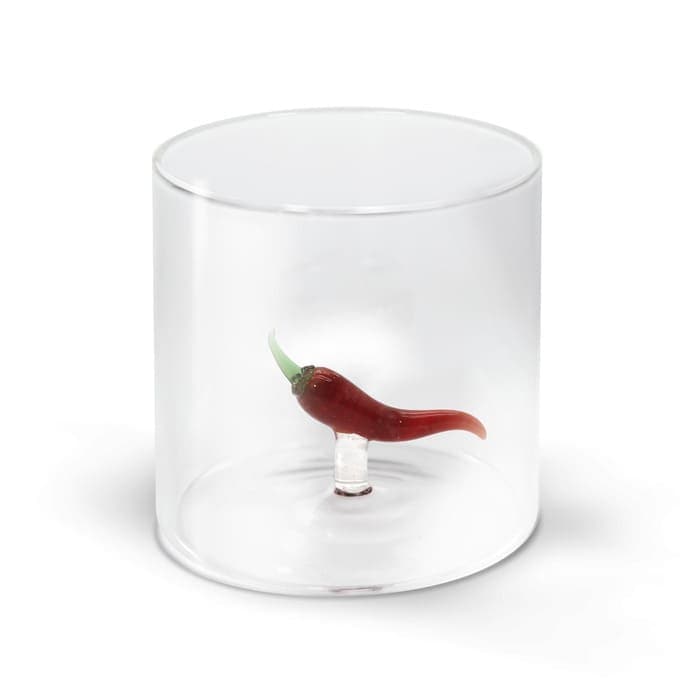 WDLIFESTYLE - Bicchiere in vetro borosilicato con soggetto in vetro colorato all'interno