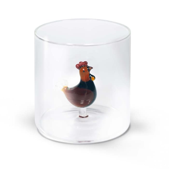 WDLIFESTYLE - Bicchiere in vetro borosilicato con soggetto in vetro colorato all'interno