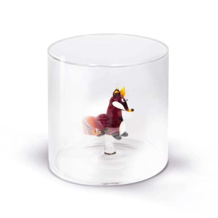 WDLIFESTYLE - Bicchiere in vetro borosilicato con soggetto in vetro colorato all'interno