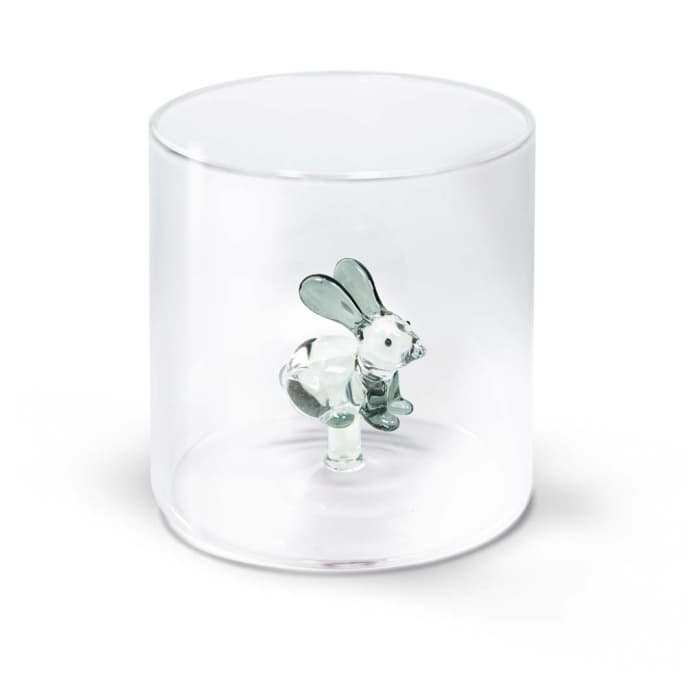 WDLIFESTYLE - Bicchiere in vetro borosilicato con soggetto in vetro colorato all'interno