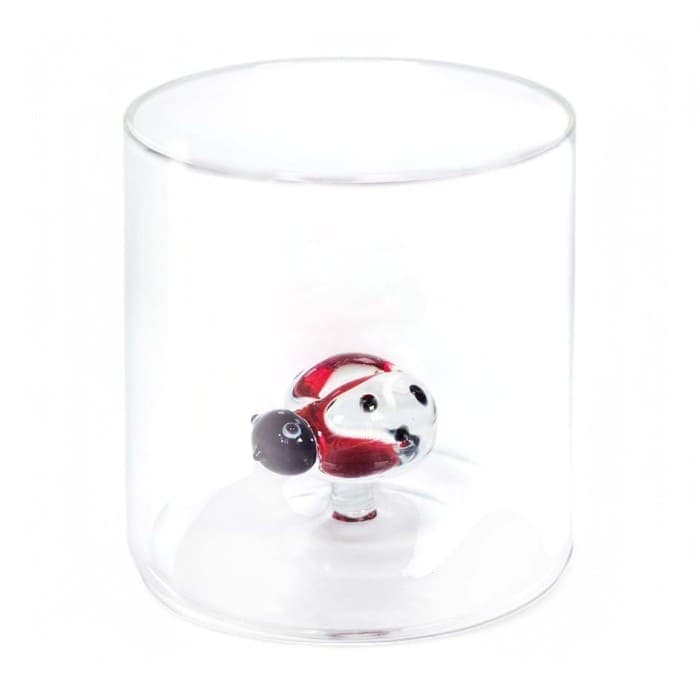 WDLIFESTYLE - Bicchiere in vetro borosilicato con soggetto in vetro colorato all'interno