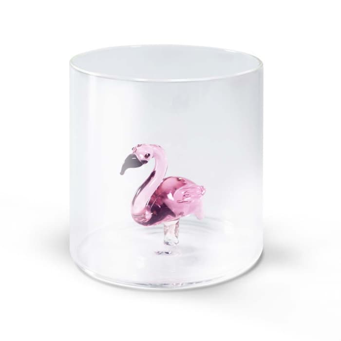 WDLIFESTYLE - Bicchiere in vetro borosilicato con soggetto in vetro colorato all'interno