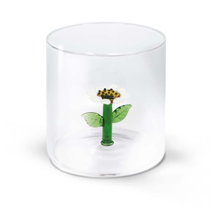 WDLIFESTYLE - Bicchiere in vetro borosilicato con soggetto in vetro colorato all'interno