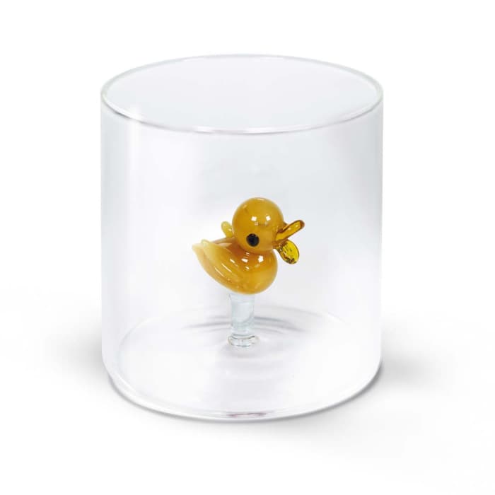 WDLIFESTYLE - Bicchiere in vetro borosilicato con soggetto in vetro colorato all'interno