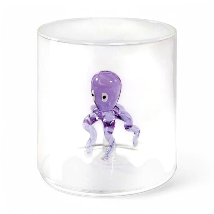 WDLIFESTYLE - Bicchiere in vetro borosilicato con soggetto in vetro colorato all'interno