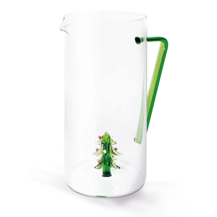 WDLIFESTYLE - Caraffa in vetro borosilicato con decoro in vetro colorato all'interno